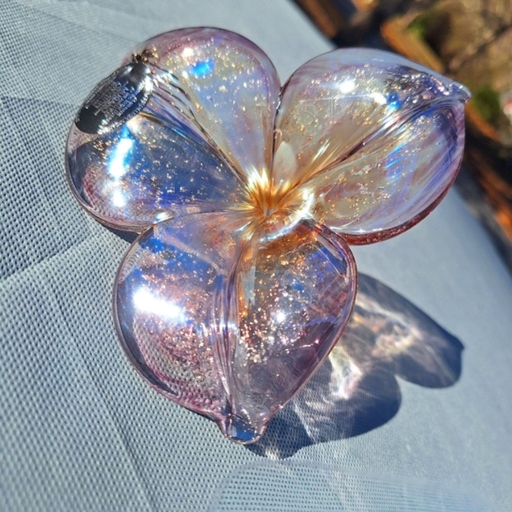 Murano Glass Flower Pink Hand Blown Italy  Gifts for Her Birthday Mothers Day